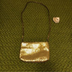 Vintage Gold Chain Mesh Clutch